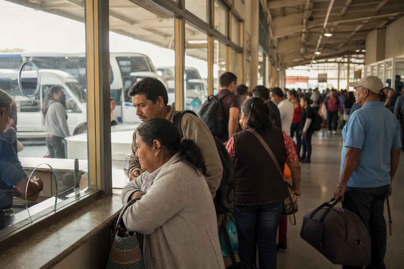 At the Bus Terminal