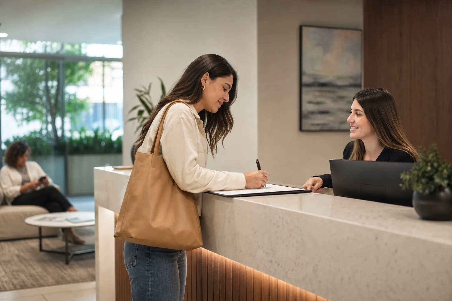 At the Reception Desk